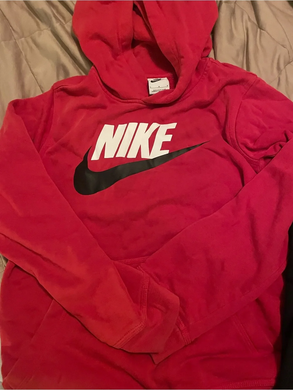 Nike Red & Black Kids Hoodie Top